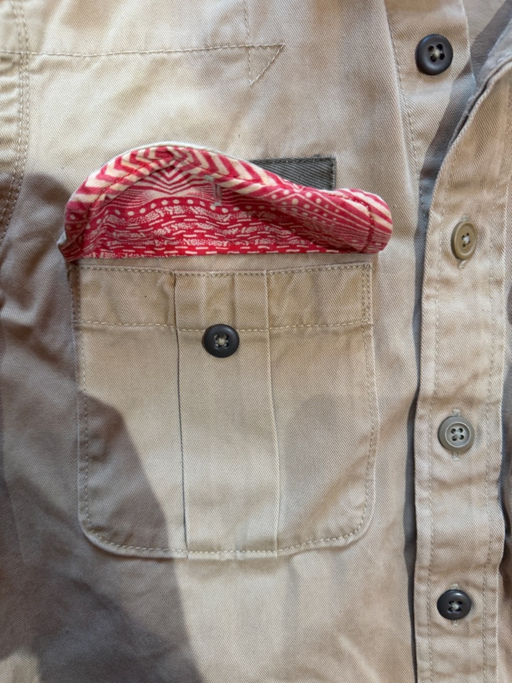 Men's Lightweight Beige Shirt Jacket - Casual Button-Up Layer - Picture 3 of 6
